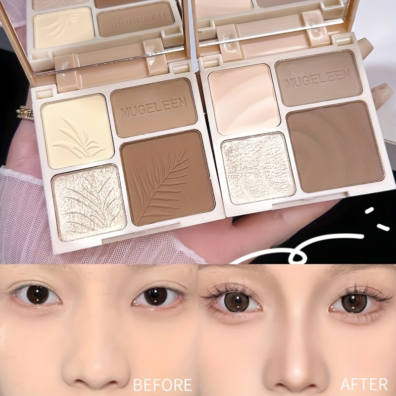 4 color Facial Makeup Highlighter Contouring Palette Cosmetics Full Coverage Glitter Nose Shadow Brighten Contour Palette Makeup