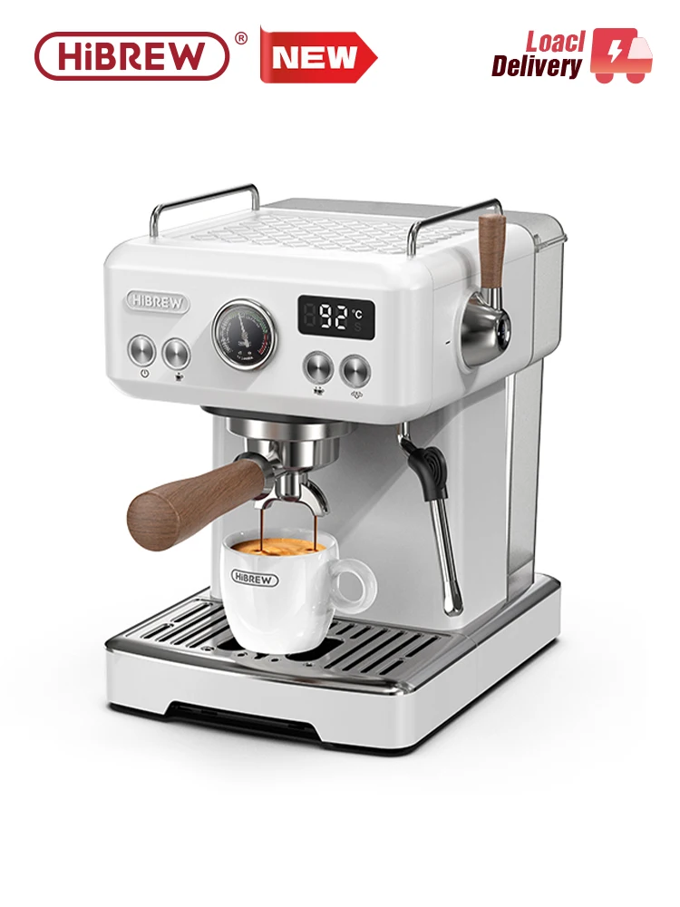 HiBREW-cafetera Espresso semiautomática, función artesanal, presión de 20bar, temperatura ajustable para capuchino y Latte H10plus