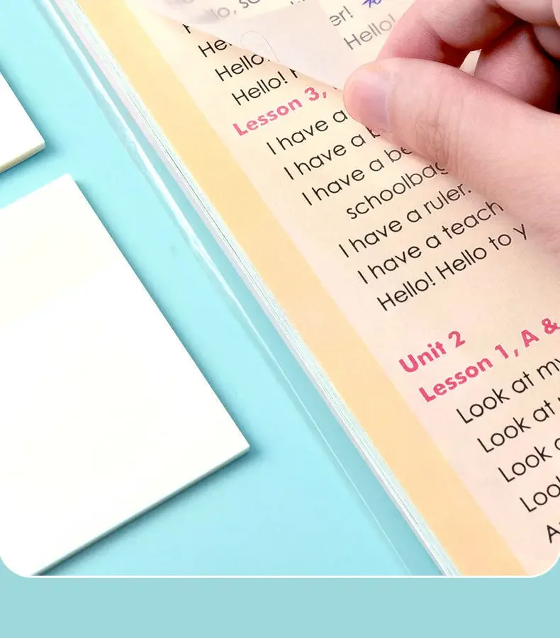 2 stücke 150 Blatt Aufkleber Transparent Klebrige Notebook Pads Notizblöcke Klar Lesezeichen Lesen Buch Schreibwaren Schule Supplie