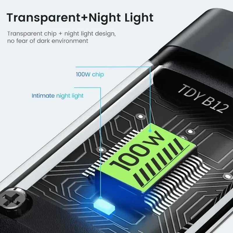 3in1 100Wケーブル 5A急速充電USB - Type-C Micro USBデータ転送コード Samsung Xiaomi iPhone対応 急速充電USB Type-Cケーブル