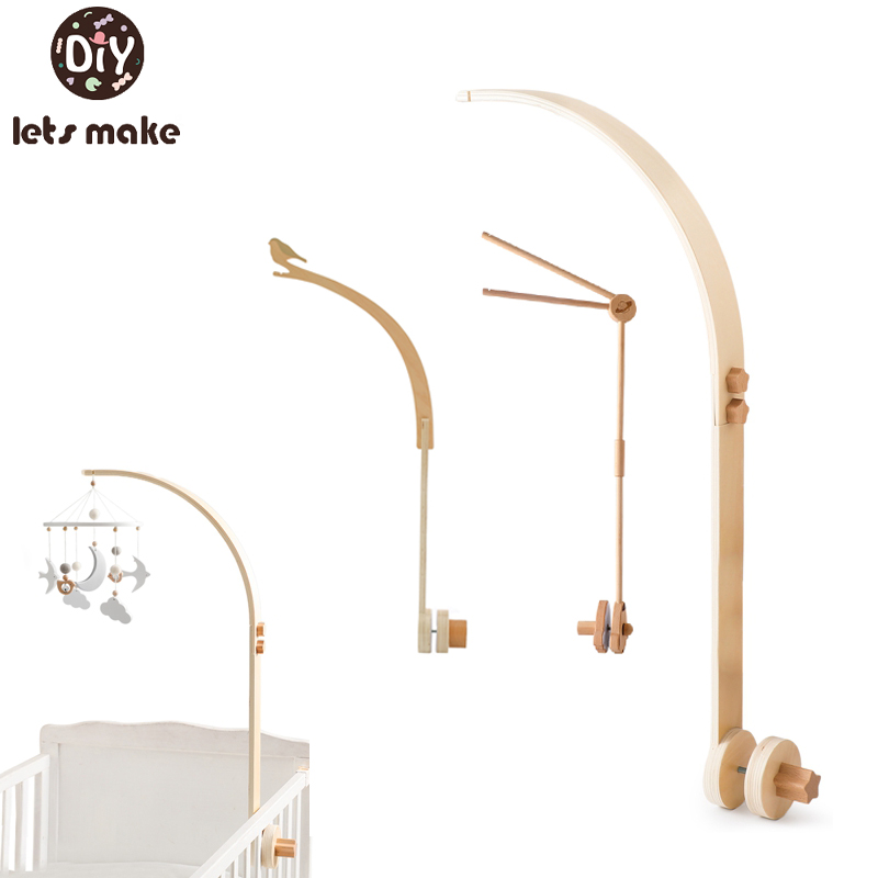 Cloche de lit en bois en forme d'oiseau pour bébé, support mobile, hochets, cintre à jouets, lit mobile CPull, support de jouet, bras, cadeaux