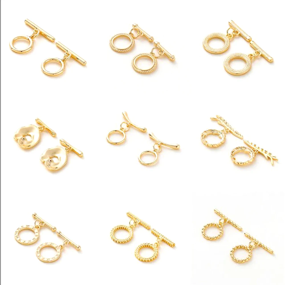 2-6 juegos de cierres de palanca de latón chapado en oro de 14K/18K, conector para pulsera DIY, collar, accesorios para hacer joyas