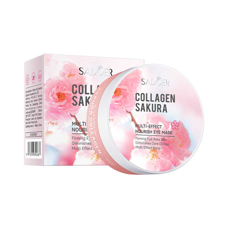 60 pz SADOER Sakura Collagene Maschera per gli occhi Anti Cerchi scuri Occhi Borse Rimozione Idratante Rassodante Patch per gli occhi Cura della pelle per gli occhi
