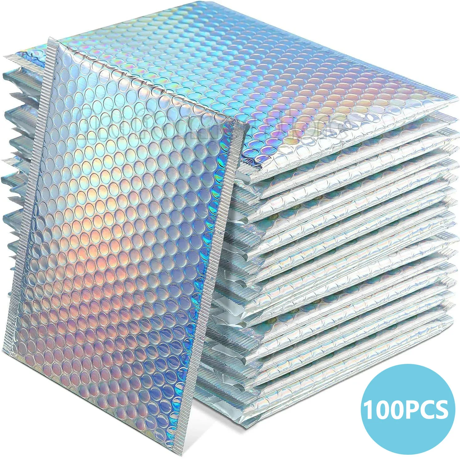 100 Stück Versandt aschen zum Verpacken von holo graphischen Mailer-Laser verpackungs beuteln Blasen umschlag Klein unternehmen liefert Liefer paket