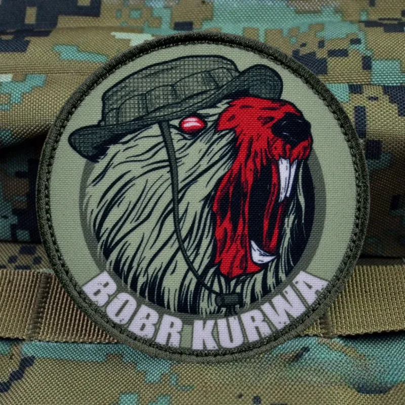 “Beaver” Morale Tactical Patch Printed Hook&Loop Patches Military Bobr Kurwa Army Badge Armband Combat Backpack Stickers