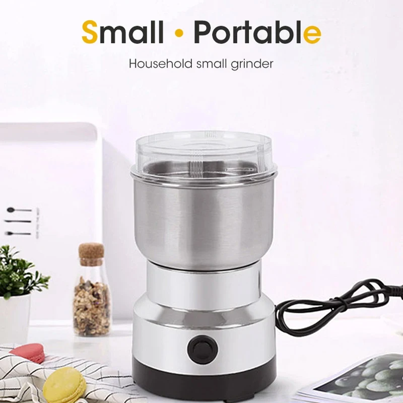 Mini Elektrische Mühle Haushalt 300 ml Ultrafeine Babynahrung Pulverisierer Kaffeemühle Gewürz Pfeffermühle Getreidemühle 2/4 Klingen