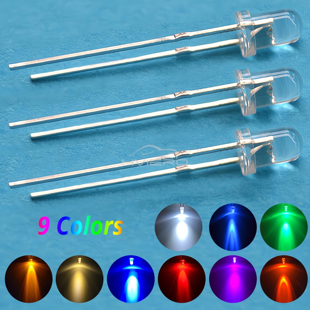 100/1000Pcs F3 3mm Round LED Assortment Kit Ultra Super Bright Light Emitting Diodes Bulb Lamp Red Green Blue Water Clear Diode
