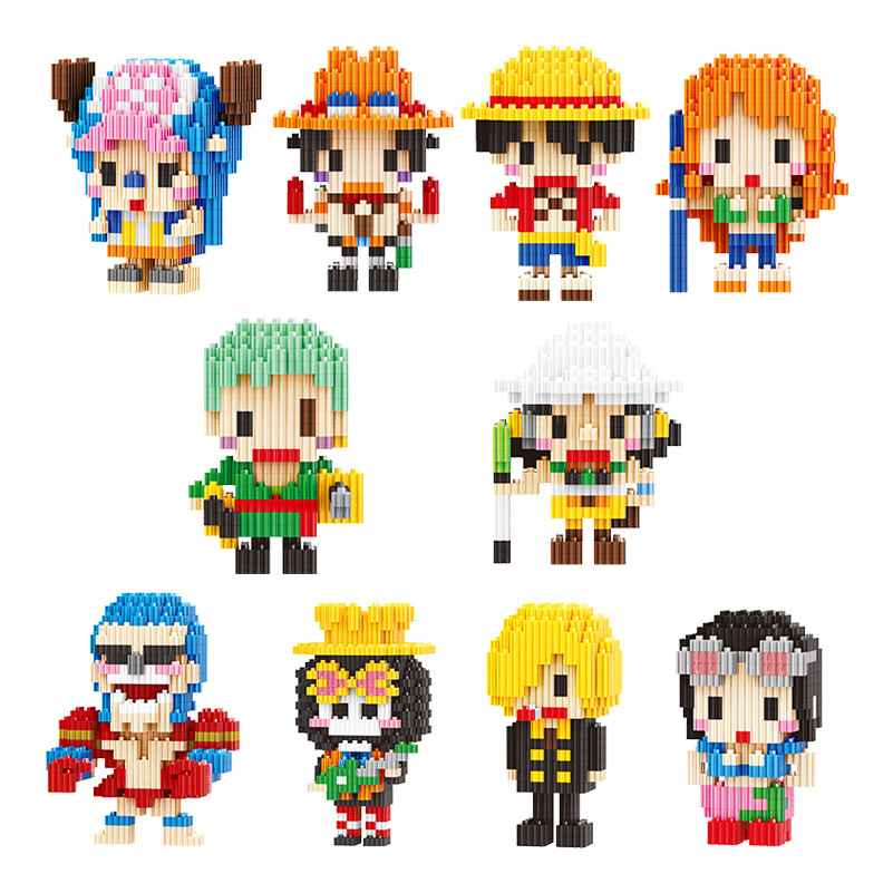 One Piece Connection Building Blocks Luffy Chopper Nami Sanji Zoro Usopp Ace Franky Brook Robi Diamond Brick Фигурка Игрушка для детей