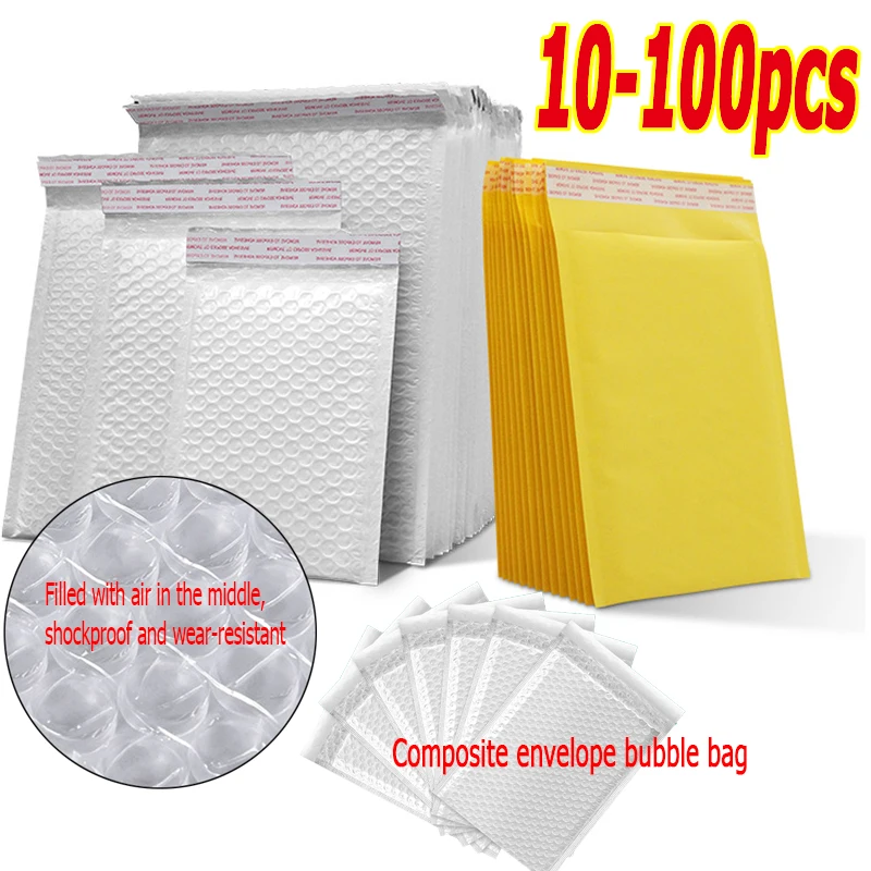 Sacos à prova de água bolha mailers atacado embalagem envoltório bolsas almofada envelope branco estofamento almofada de ar envelopes qpd02