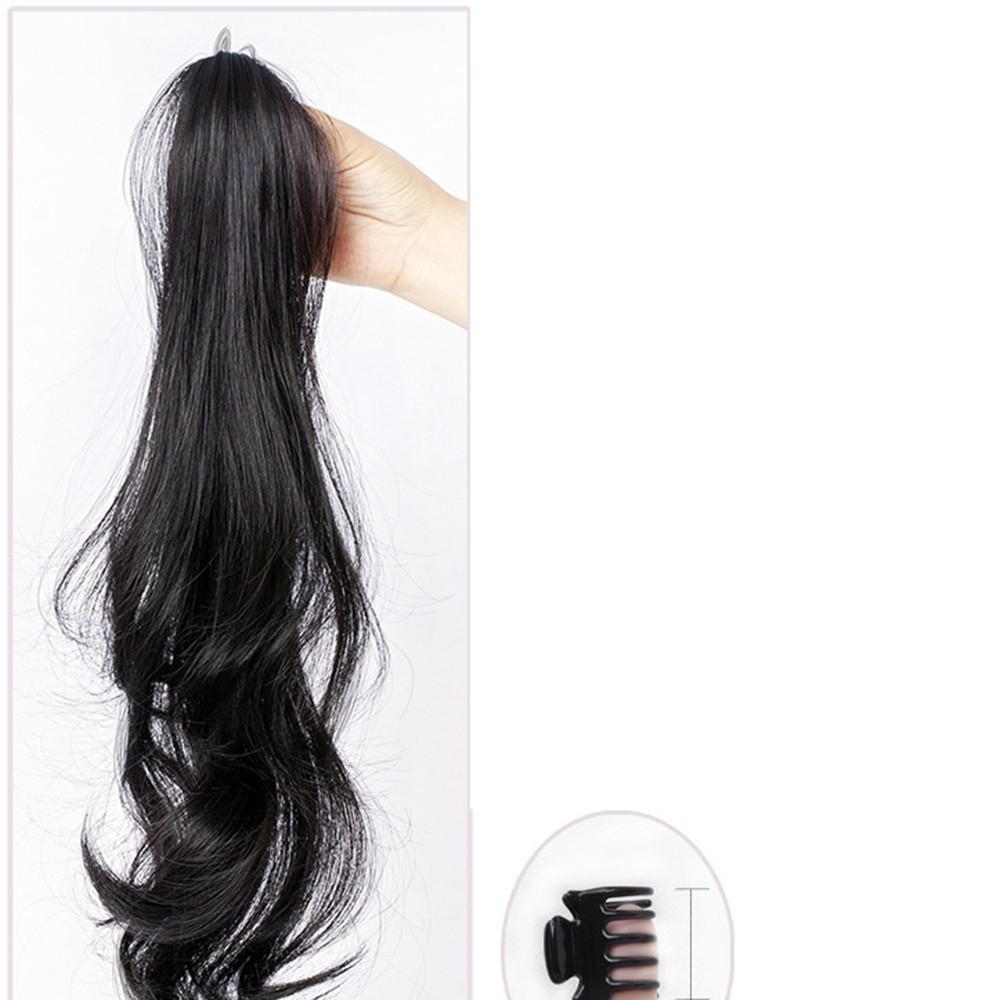 Extensiones de cabello de conejo de orejas de Lop simuladas, cola de caballo trenzada larga y esponjosa, grabber, peluca con clip, 45cm, 1 unidad
