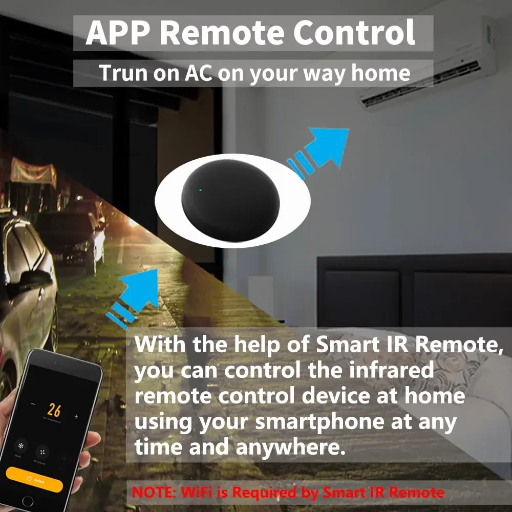 Tuya wifi smart ir fernbedienung smart life app ersetzen tv dvd aud ac fernbedienung funktioniert mit alexa google home
