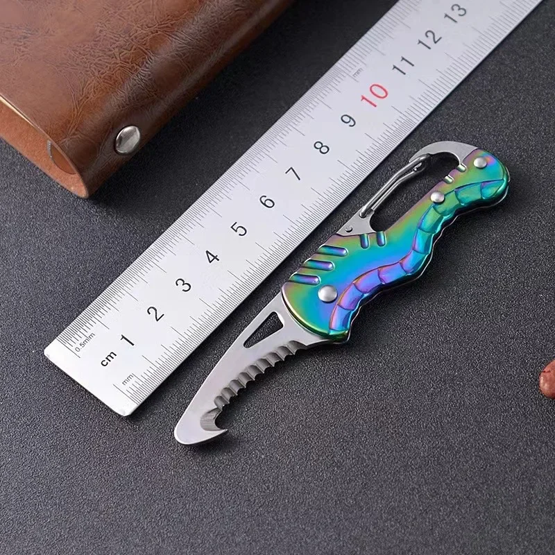 G18 High Hardness Multifunctional Tool Knife Foldable Sawtooth Sharp Express Package Knife Keychain Hook Cutting Survival Tool