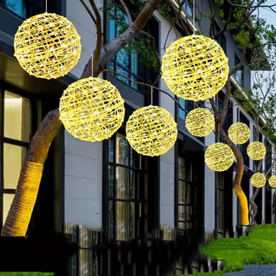 5er Pack Solar Globus String Licht im Freien dia20/30cm Rattan Ball Baum hängen Licht Weihnachts baum Solar Laterne Girlande Licht