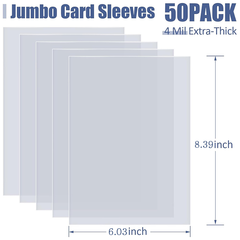 50PCS Jumbo Karten Ärmeln Für 15*21cm Große Größe Vmax Vstar Übergroßen Charizard Regenbogen Karte Schutz Halter ordner Transparent