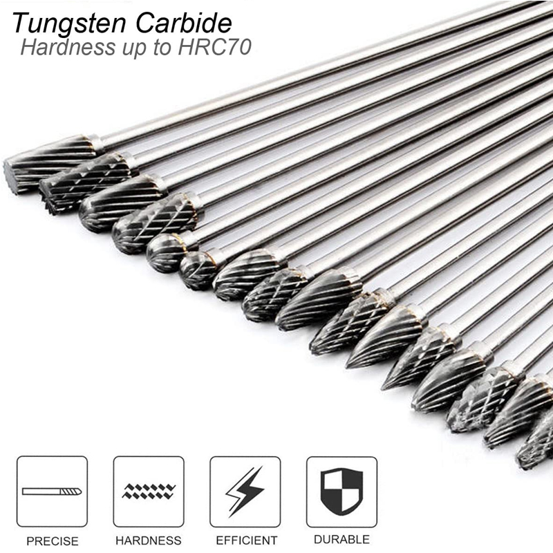 Extra Long 100mm Rotary Rasp File Carving Grinder Abrasive Tools Carbide Burr Alloy Bits Milling Cutter Drill For Metal Wook