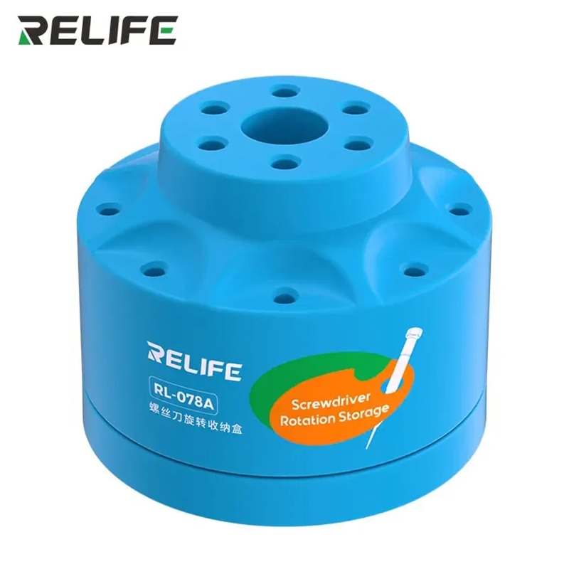 RELIFE RL-078A 360 °   Estante de almacenamiento de herramientas de reparación multifuncional giratorio, caja de almacenamiento de clasificación de almacenamiento con ranura multiagujero