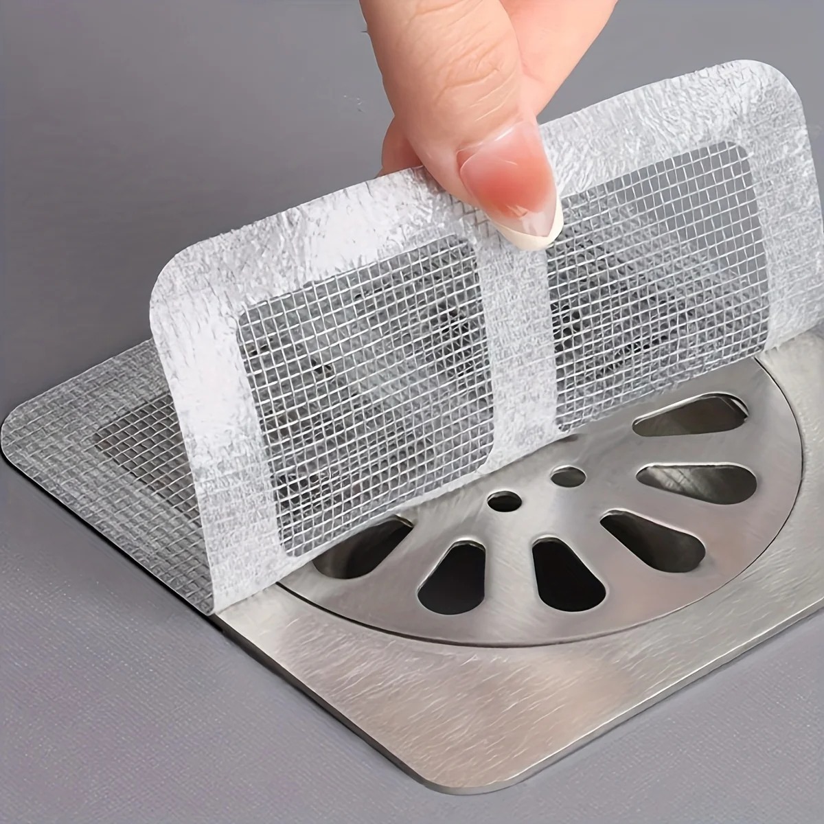 Adhesivo para drenaje de suelo, red de filtro de pelo autoadhesiva a prueba de insectos para baño, filtro de alcantarillado, red de malla antibloqueo para cocina, 10/20 piezas