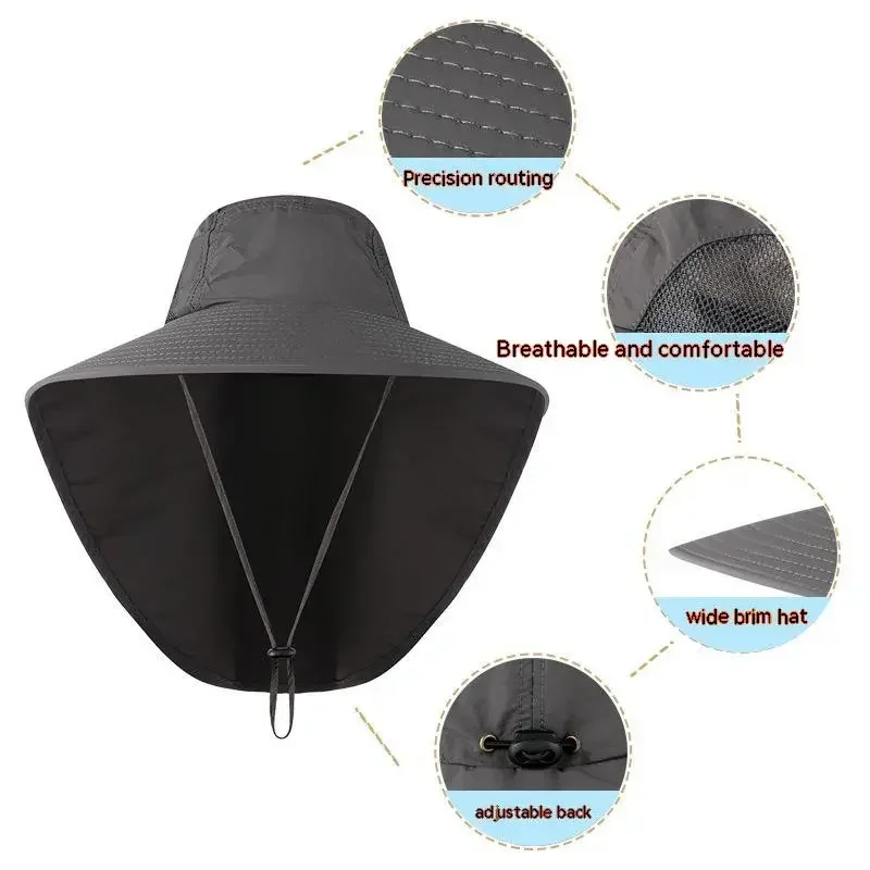 Chapéus de beisebol de aba larga para mulheres e homens sol defensor resfriamento pescoço guarda safari boné para caminhadas pesca ao ar livre chapéu com aba