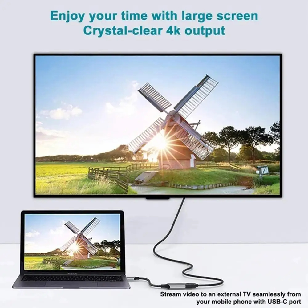 4k 60hz tipo c para hdmi adaptador usb 3.1 hub hdtv conversor cabo para iphone 15 tv conversor para pc macbook ipad samsung portátil