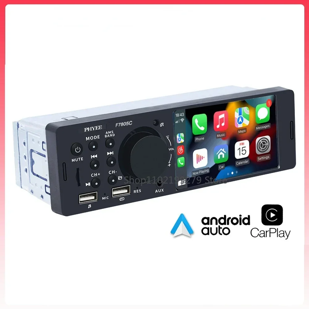 1 Din 4 "CarPlay Autoradio Bluetooth Android-Auto MP5 Player Handfree A2DP USB Stereo Audio System Multimedia Head Unit
