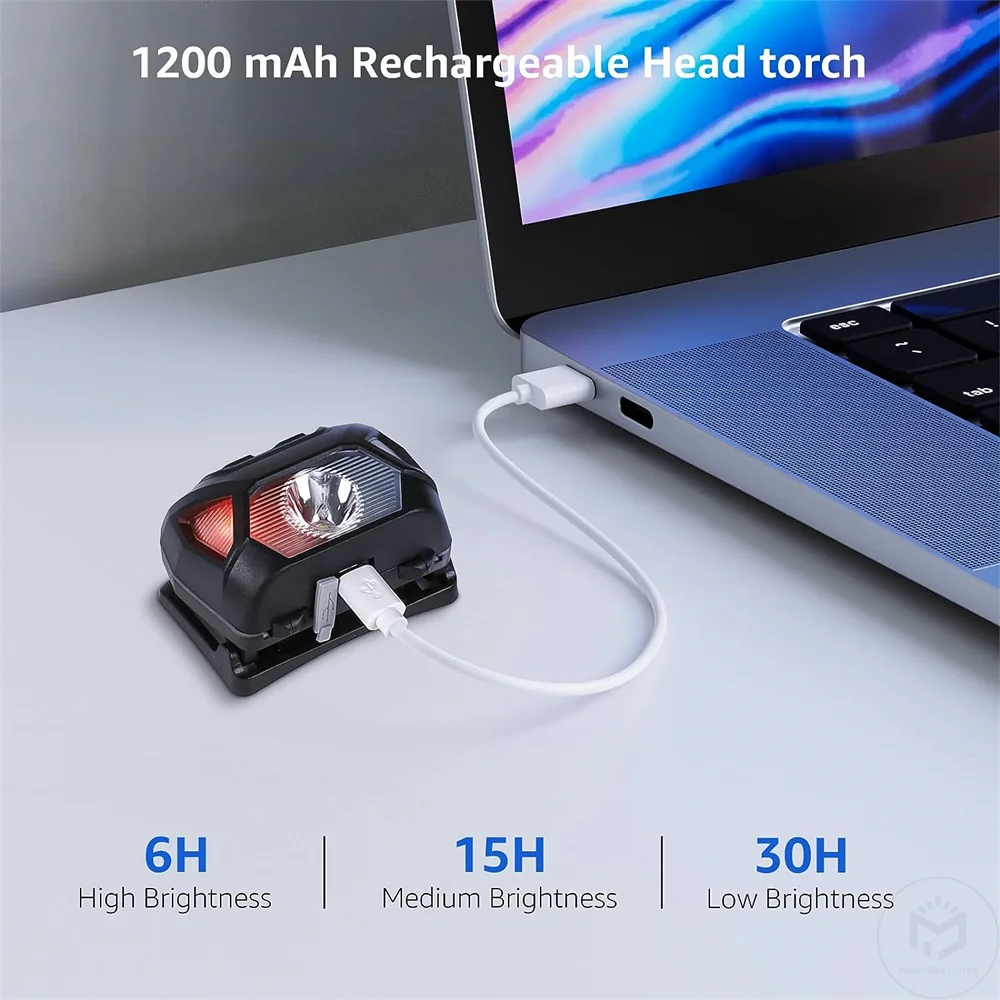 6 modos usb recarregável farol ipx4 à prova dwaterproof água lanternas led lâmpada de cabeça com luz verde vermelha para pesca ao ar livre