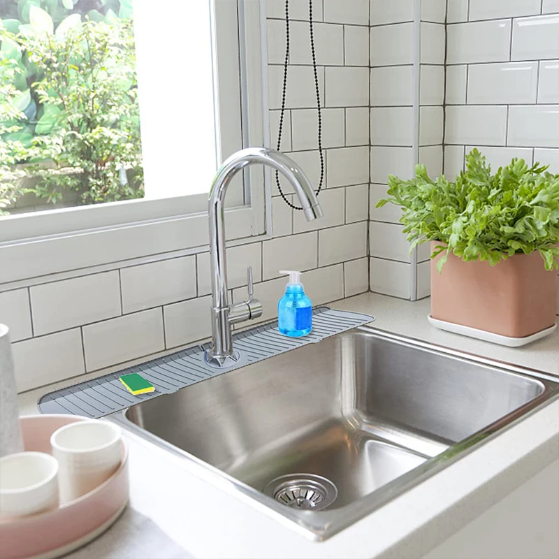 Silikon Wasserhahn Abfluss Pad Küche Haushalt Anti-Splash Nicht-Slip Wasserhahn Pad Trocken Faltbare Waschen Arbeitsplatte Seife Nicht-Slip Pad