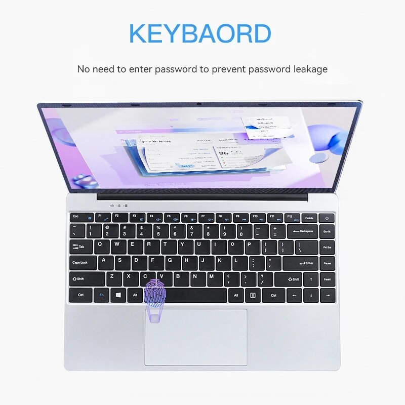 Firebat a14 laptop intel n5095 14,1 zoll 16gb lpddr4 ram 512gb 1tb ssd leicht business computer notebook fhd finger abdruck