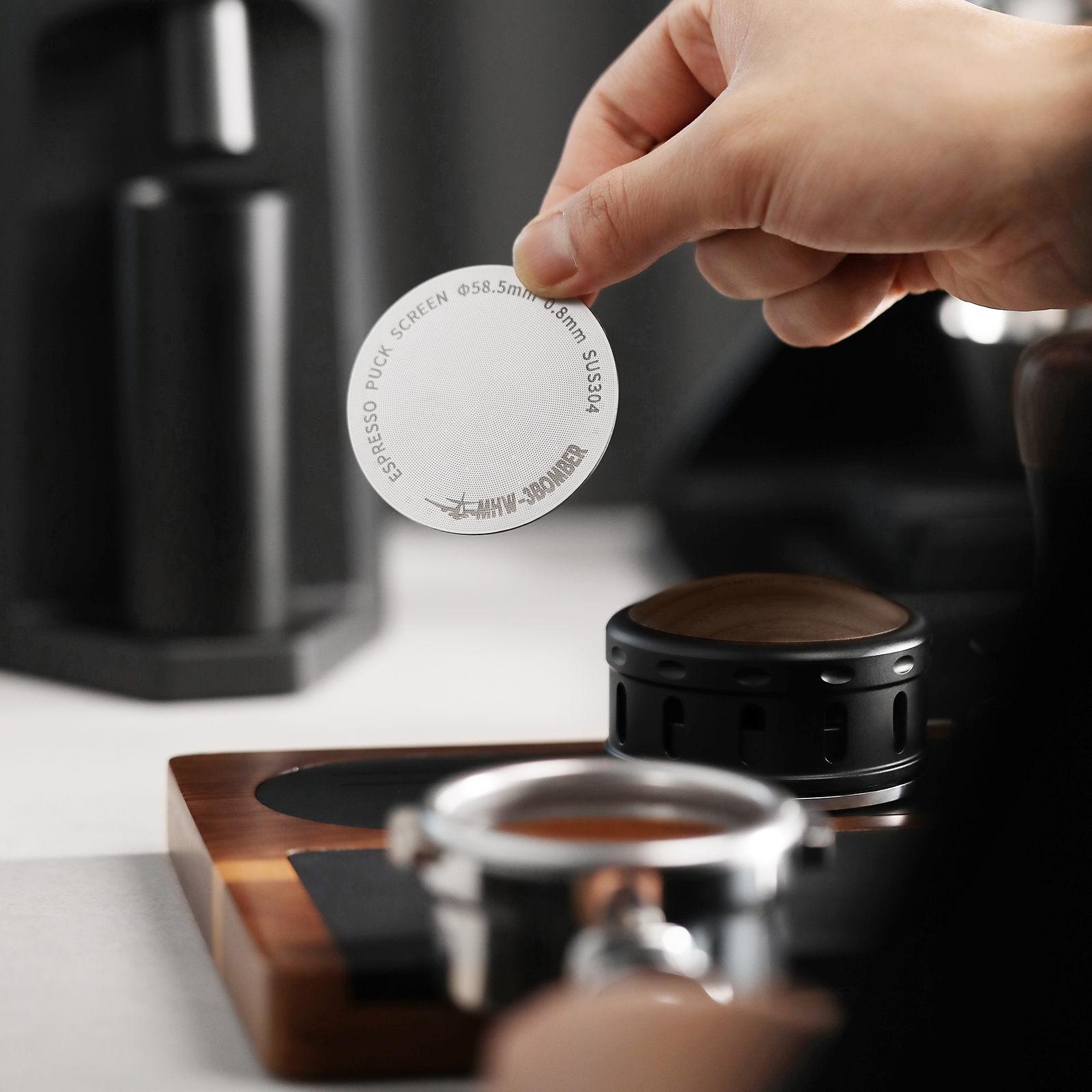 MHW-3BOMBER 51/53/58.5mm Espresso Puck Screen Double Layer Metal Coffee Reusable Filter for Portafilter Home Basket  Accessories
