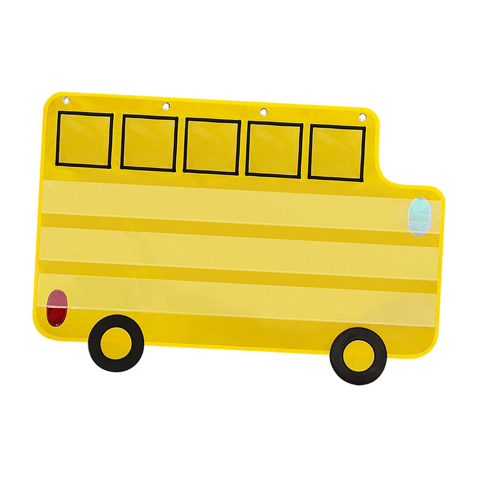 Bus Pocket Chart Classroom Organizer accessori per insegnanti educativi durevoli per carte organizzazione a parete appesa per attività