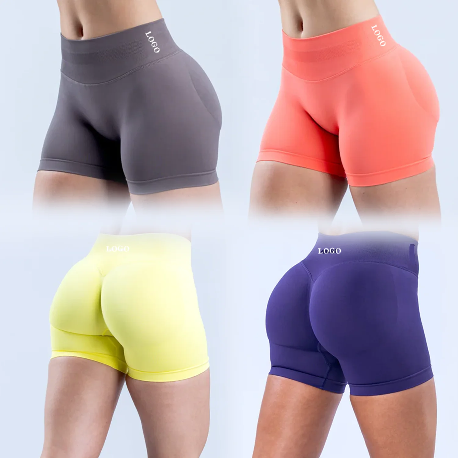 Pantalones cortos dinámicos df de 4,5 pulgadas, pantalones cortos de Yoga sin costuras para mujer, cintura alta, levantamiento de glúteos, entrenamiento transpirable, gimnasio, correr, comodidad