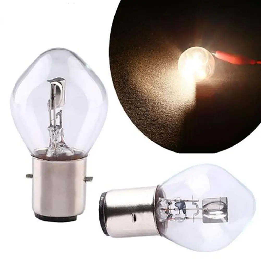 1pcs BA20D High Brightness LED Bulbs 12V 35/35W Halogen Headlight Singal Lamp Bulb Amber For Motorcycle ATV Moped Scooter