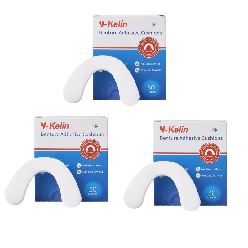 Y-Kelin 義歯粘着クッション 30/90/150 パッド/パック下部ナチュラル強力終日ホールドコンフォートクッション