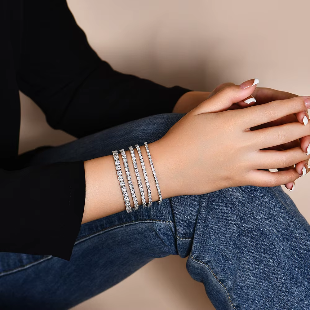 Serenity 3mm 4mm 5mm 6,5 D Color VVS1 pulsera de tenis de moissanita para mujer hombre regalo de aniversario pulsera de plata S925 cadena de mano