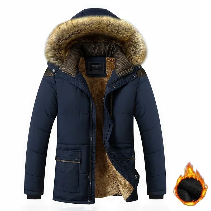 2024 nuevos hombres de invierno al aire libre Casual a prueba de viento mantener caliente impermeable Chaqueta de algodón engrosada hombres chaqueta con capucha desmontable hombres