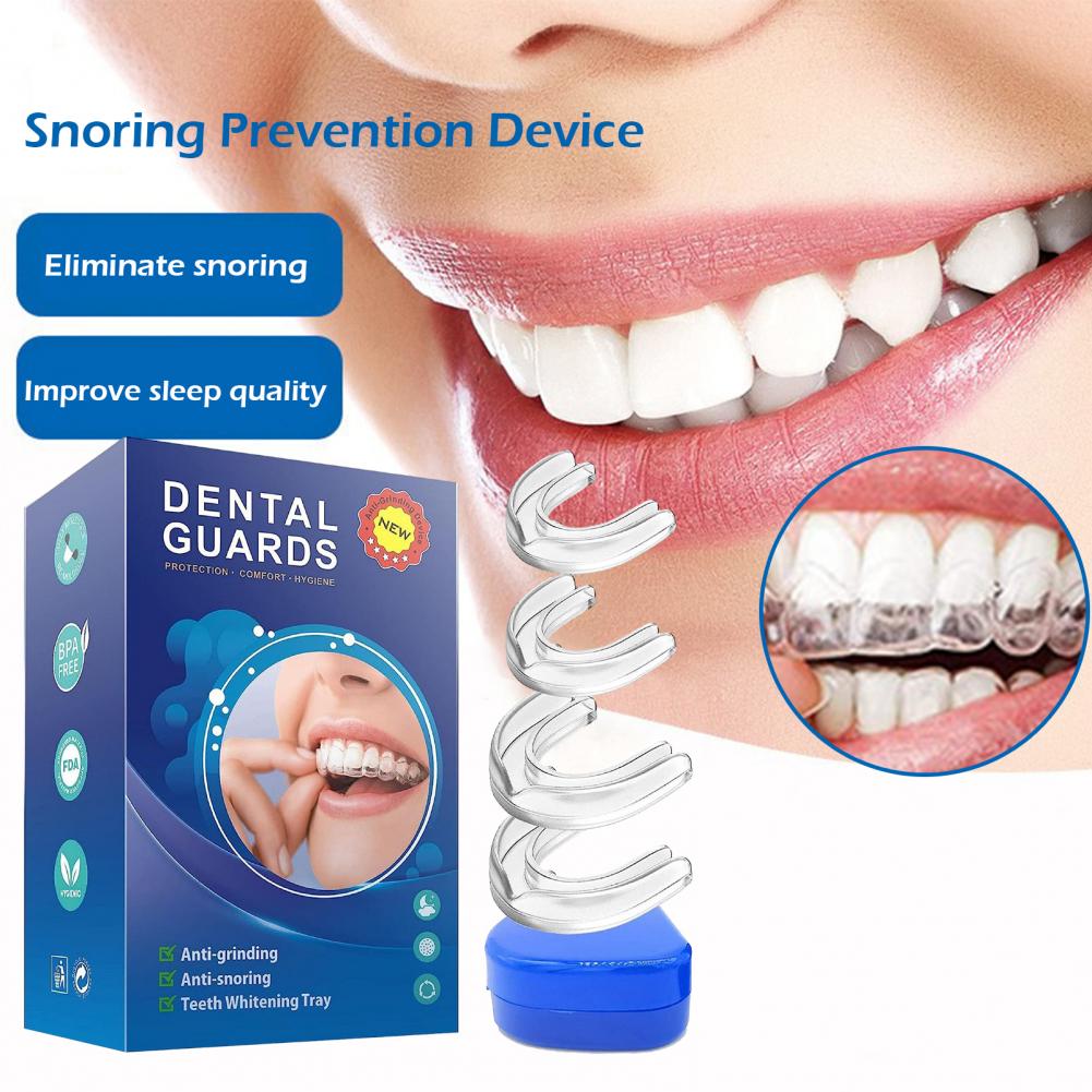 4 unids/set boquilla de silicona soportes antironquidos para dormir prevenir ronquidos alivio de ronquidos protector bucal protectores dentales