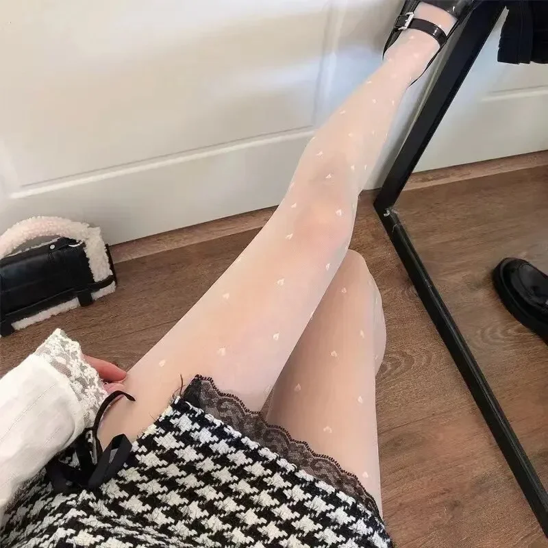 Medias clásicas de seda con lunares pequeños para mujer, medias finas Vintage, pantimedias para mujer, medias sexis de verano