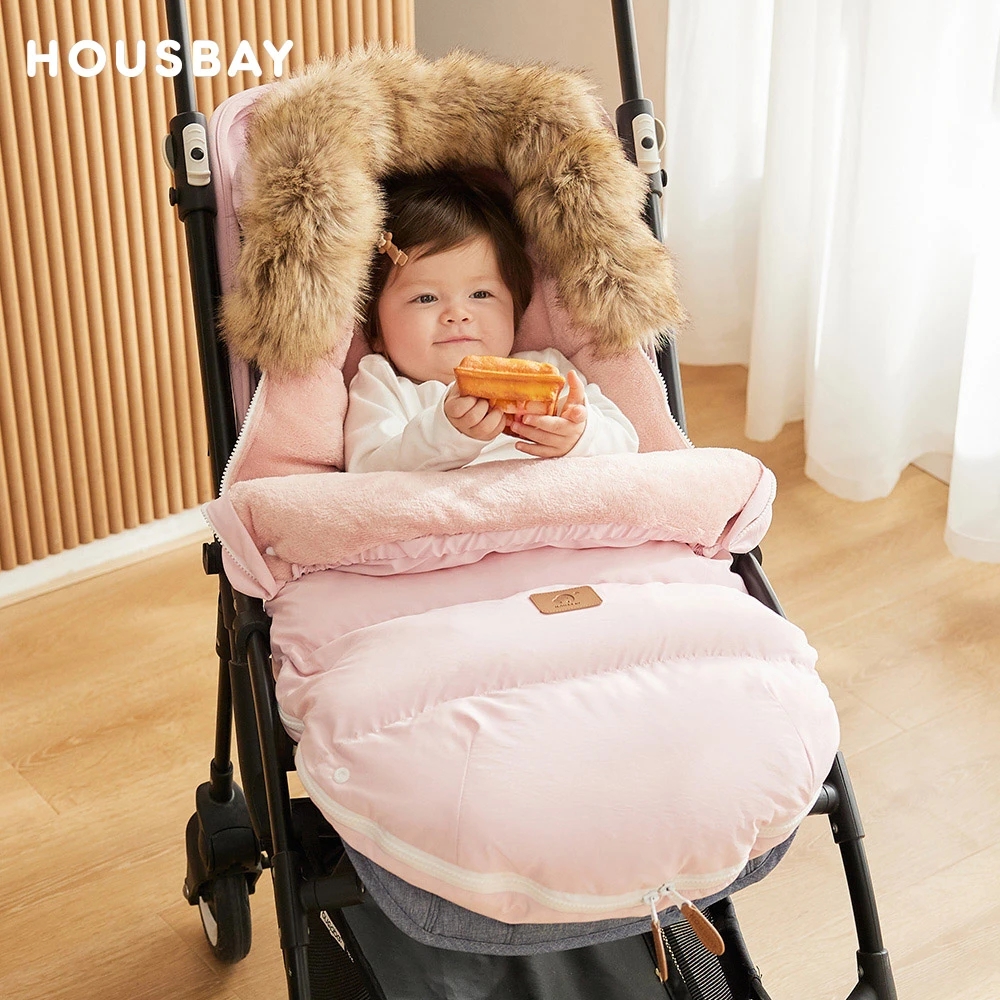 Xe Đẩy Footmuff Mùa Đông Túi Ngủ Cho Bé Trong Pram Rời Dày Hơn Cổ Lông Ấm Dép Nỉ Sơ Sinh Kén Cho Bé Bao Thư