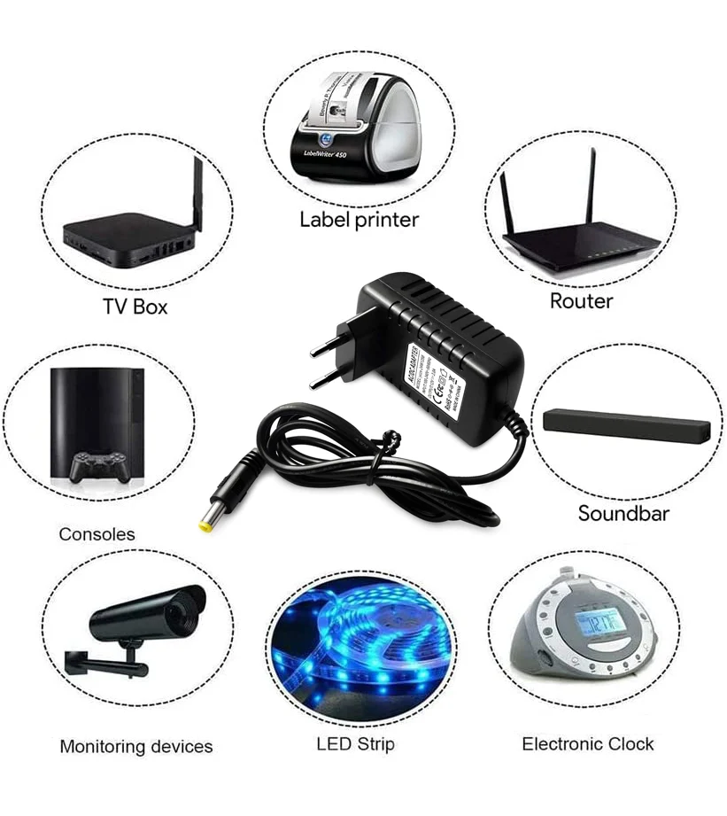 DC5V/12V/24V LED Adapter 4A Power Supply EU/US/AU/UK Plug 5.5mmx2.1mm Connector Lighting Transformer For LED Strip IP Camera