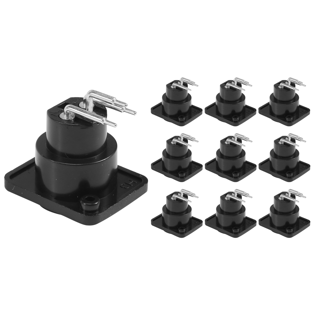Newest 10pcs Black XLR 3pin Female Jack Panel Mount Chassis PCB Socket Connector