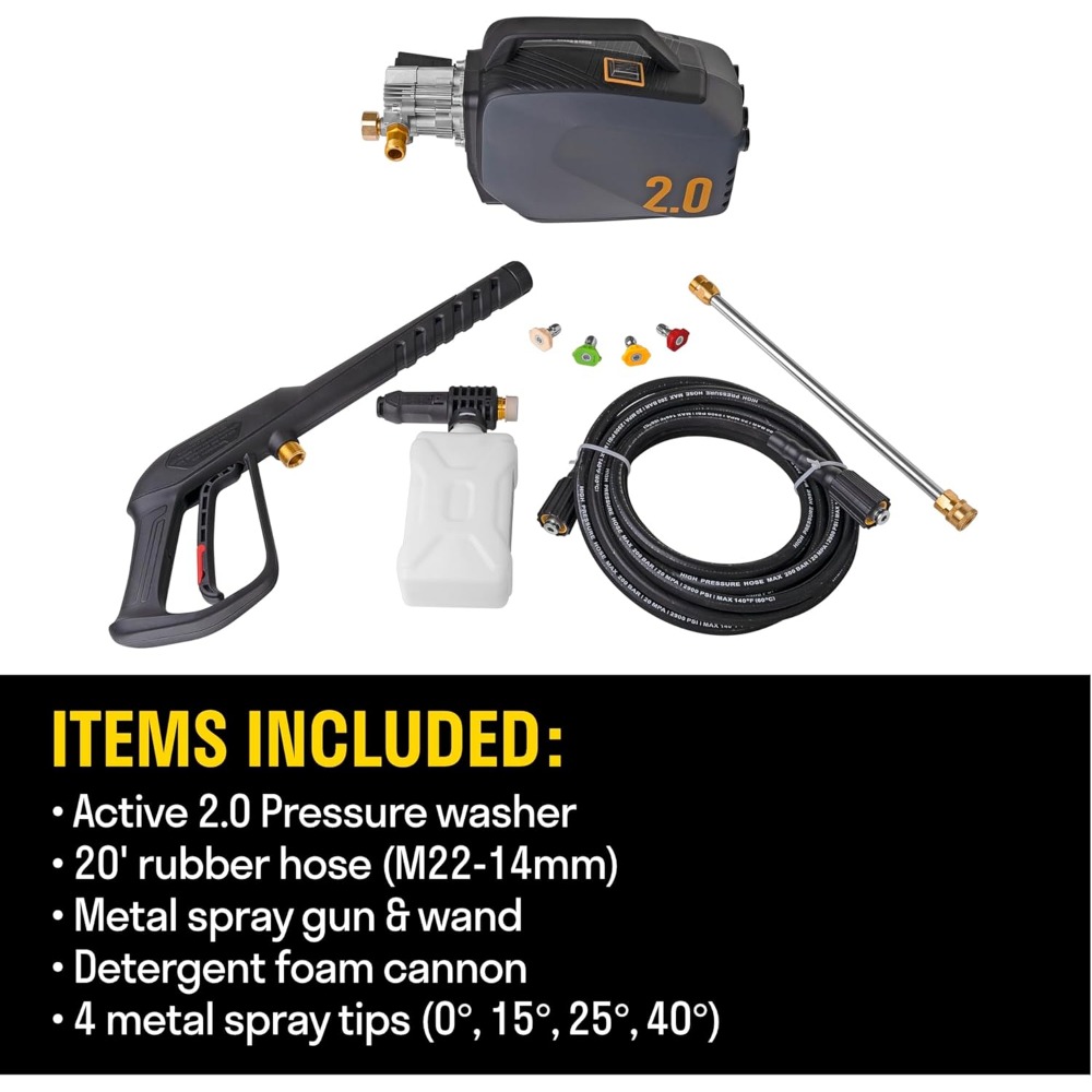 2.0 Electric Pressure Washer, Pressure washers for Power Wash, Power Washers Electric Powered, Wall Mount Pressure Washer