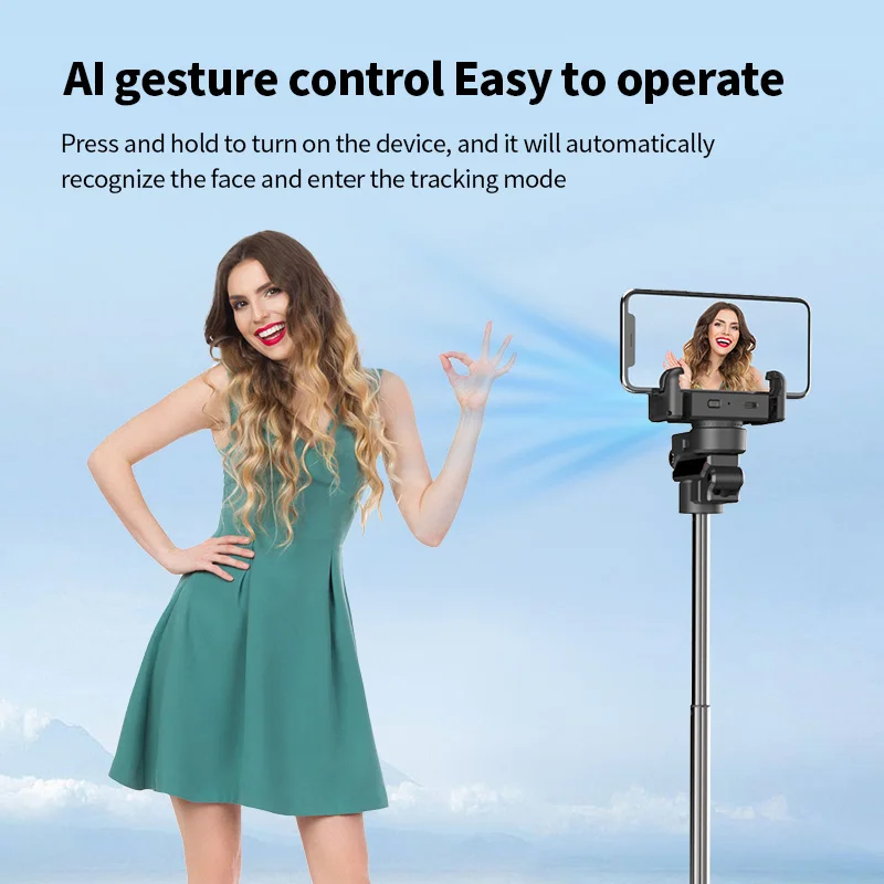 FANGTUOSI AI face tracking Tripod for Smartphone Stabilizer 360 Auto Rotation Follow Gimbal with Remote Selfie tripod For Vlog