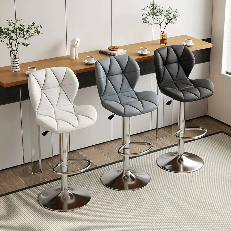 OMGD Bar Chair Modern Simple Bar Chair Cash Register Front Desk Can Be Raised And Lowered Back Chair Home High Stool Bar Stool
