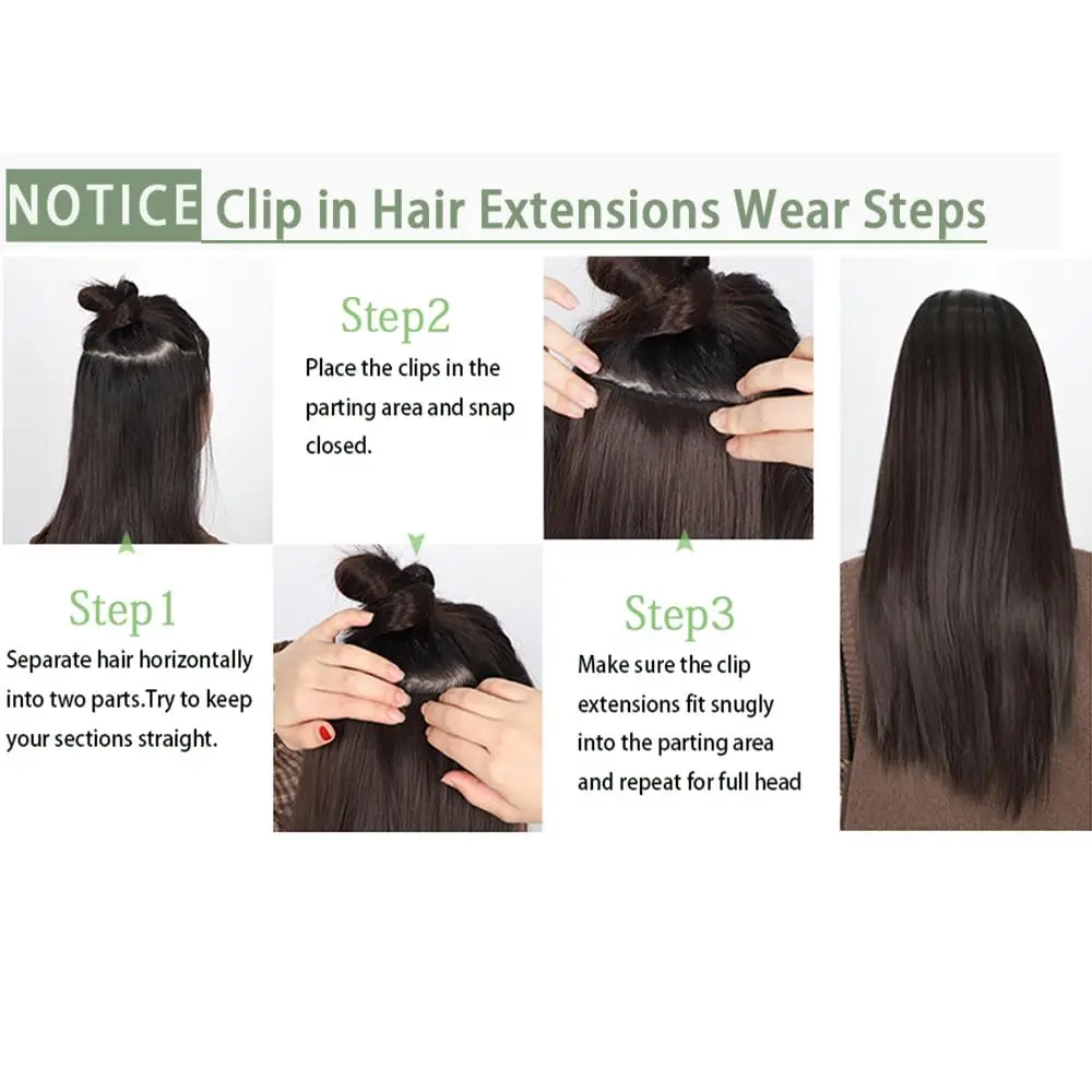 Extensões de cabelo com clipe para mulheres, cabelo humano real, 100% Remy, reto, moda, preto natural, 8pcs, 120g, # 1B