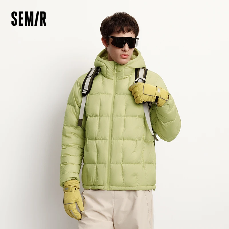 Semir jaqueta masculina ao ar livre leve forro quente três resistente outerwear acolchoado com capuz 2025 novo inverno wear masculino