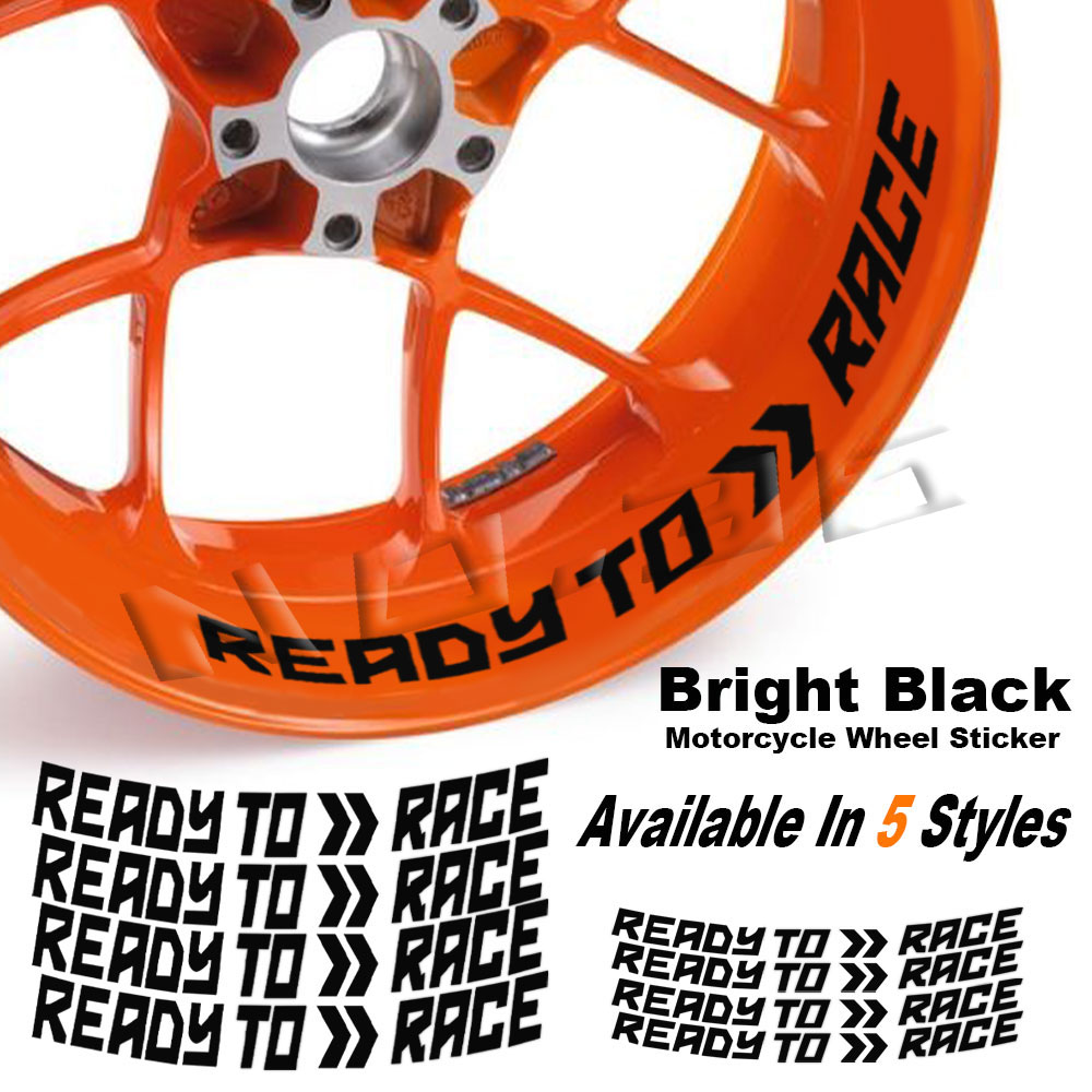 Pegatina reflectante para rueda de motocicleta, calcomanías para llanta, accesorios LISTO A RACE para KTM Adv Duke 390 690 790 890 1190 Rc 1290 Adventure