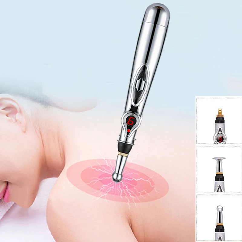 Elektrische Akupunktur Punkt Massage Stift Meridian Energie Massage Stift Schmerzen Relief Therapie Nacken Gesicht Schönheit Roller