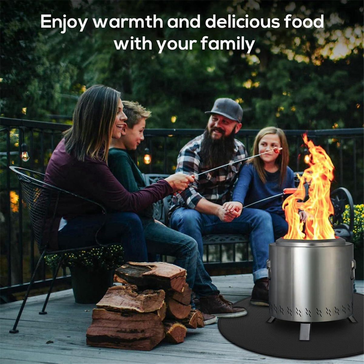 BAAU 焚き火用ファイヤーピットマット、両面耐火ファイヤーピットマット ラウンドファイヤーピットバーベキューマット グリルマットの下用 30インチ