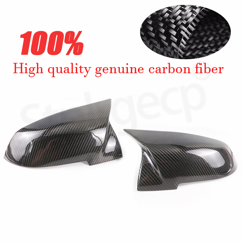Para bmw 1 2 3 4 i3 x1 série f20 f30 f31 f32 f36 320i 328i 330d 335i m3 olhar estilo de substituição capa espelho fibra carbono real