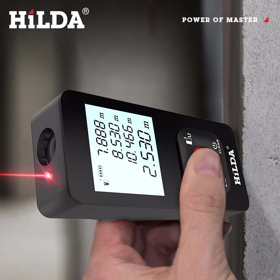HILDA 50 M/100 M/120 M เลเซอร์ Rangefinder ระยะทางเลเซอร์เทป Range Finder อาคาร Professional เมตรไม้บรรทัดเลเซอร์เครื่องมือทดสอบ