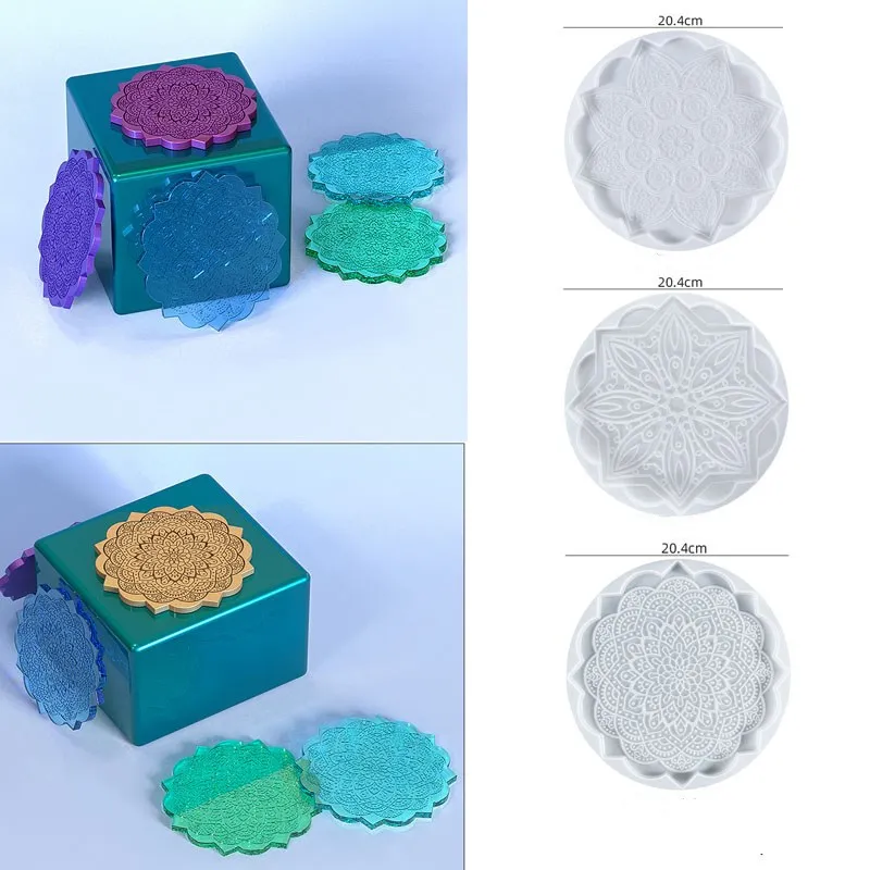 シリコーン金型樹脂大型長方形ティープレートコースター DIY エポキシ UV 樹脂金型家の装飾クラフトメイキングアート用品